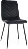 Krzesła - Tapicerowane krzesło DAREN VELVET czarny - miniaturka - grafika 1
