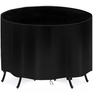 Pokrowce na meble ogrodowe - Wodoodporny, okrągły pokrowiec na stół ogrodowy, wytrzymały pokrowiec ochronny z tkaniny Oxford, zestaw na stół i krzesła ogrodowe - miniaturka - grafika 1