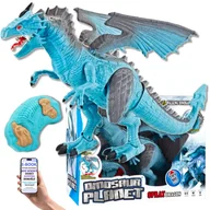 Zabawki interaktywne dla dzieci - DINOZAUR SMOK RC ZDALNIE STEROWANY Z EFEKTEM OGNIA DŹWIĘKIEM I ŚWIATŁEM RUCHOMA GŁOWA + PILOT Prezent Dla Chłopca Syna Wnuczka + EBOOK-2 - miniaturka - grafika 1