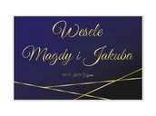 Wesele i ślub - Plakat Weselny personalizowany granatowo-złoty - 90x60 cm - miniaturka - grafika 1