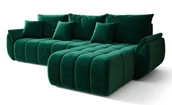 Narożniki - Zielona kanapa welurowa z szezlongiem W8-D24 - miniaturka - grafika 1