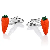 Spinki do mankietów i krawatów - Spinki do mankietów X2 Pomarańczowa Marchewka - miniaturka - grafika 1