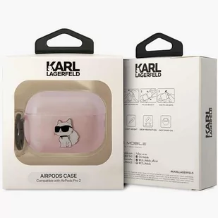 Karl Lagerfeld KLAP2HNCHTCP Airpods Pro 2 cover różowy/pink Ikonik Choupette - Akcesoria do słuchawek - miniaturka - grafika 4
