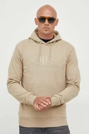 Bluzy męskie - Gant bluza męska kolor beżowy z kapturem z aplikacją - miniaturka - grafika 1