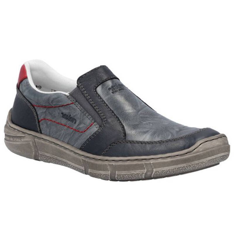 Rieker Półbuty Męskie Skórzane Niebieskie-44