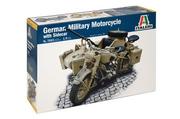Modele do sklejania - Italeri German military motorcycle with sidecar - miniaturka - grafika 1