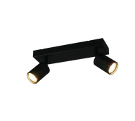 Lampy ścienne - SOKA 867700232 listwa ze spotami czarne ryflowane tuby 2xGU10 - miniaturka - grafika 1