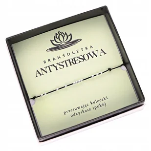 Bransoletka ANTYSTRESOWA Kulki Srebrne Sznurek 925 Prezent Karteczka - Bransoletki - miniaturka - grafika 1