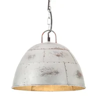 Lampy pozostałe - VidaXL Industrialna lampa wisząca, 25 W, srebrna, okrągła, 31 cm, E27 320546  VidaXL - miniaturka - grafika 1