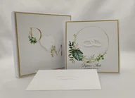 Kartki okolicznościowe i zaproszenia - Kartka ślubna w pudełku z inicjałami Pary Młodej, W38A - miniaturka - grafika 1