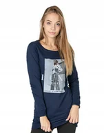 Bluzy damskie - Długa Bluza Tunika Damska Bawełniana 242-05 r L - miniaturka - grafika 1