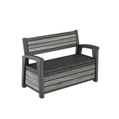 Skrzynie ogrodowe - Curver Decocoat plastikowa ławka ogrodowa/schowek 227 L burzowa szarość - miniaturka - grafika 1