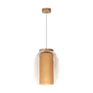 Lampy sufitowe - Britop Loftowa LAMPA wisząca VASO JUTE 179010174 abażurowa OPRAWA szklany słoik zwis przezroczysty drewno przezroczysty drewn - miniaturka - grafika 1
