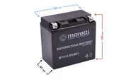 Części motocyklowe - Akumulator Moretti AGM (Gel) MTX14-BS - miniaturka - grafika 1