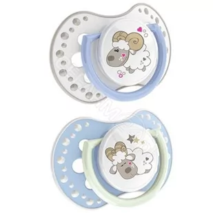 Lovi smoczek silikonowy dynamiczny 0-3m 2szt Night&amp;Day Boy Lamb - Smoczki uspokajające - miniaturka - grafika 2