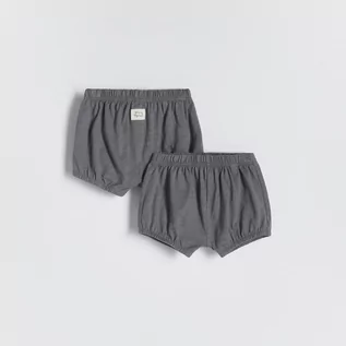 Spodnie i spodenki dla chłopców - Reserved Bawełniane szorty 2 pack - Szary - grafika 1