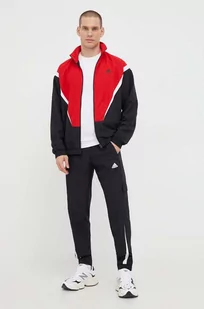 adidas dres męski kolor czerwony - Dresy męskie - miniaturka - grafika 1