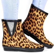 Botki damskie - Damskie Kalosze Krótkie Sztyblety Zamszowe Potocki 36062 Panterka - miniaturka - grafika 1