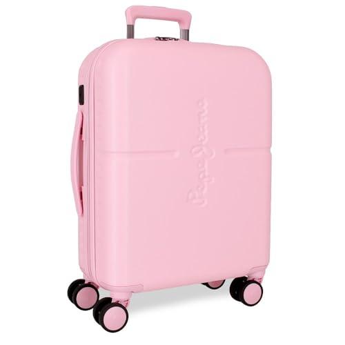 Pepe Jeans Highlight Walizka kabiny Różowy 40x55x20 cms Sztywne ABS Zamknięcie TSA Zintegrowany 37L 2,96 kg 4 Koła Podwójne Bagaż Ręczny by Joumma Bags, Różowy, Walizka kabinowa