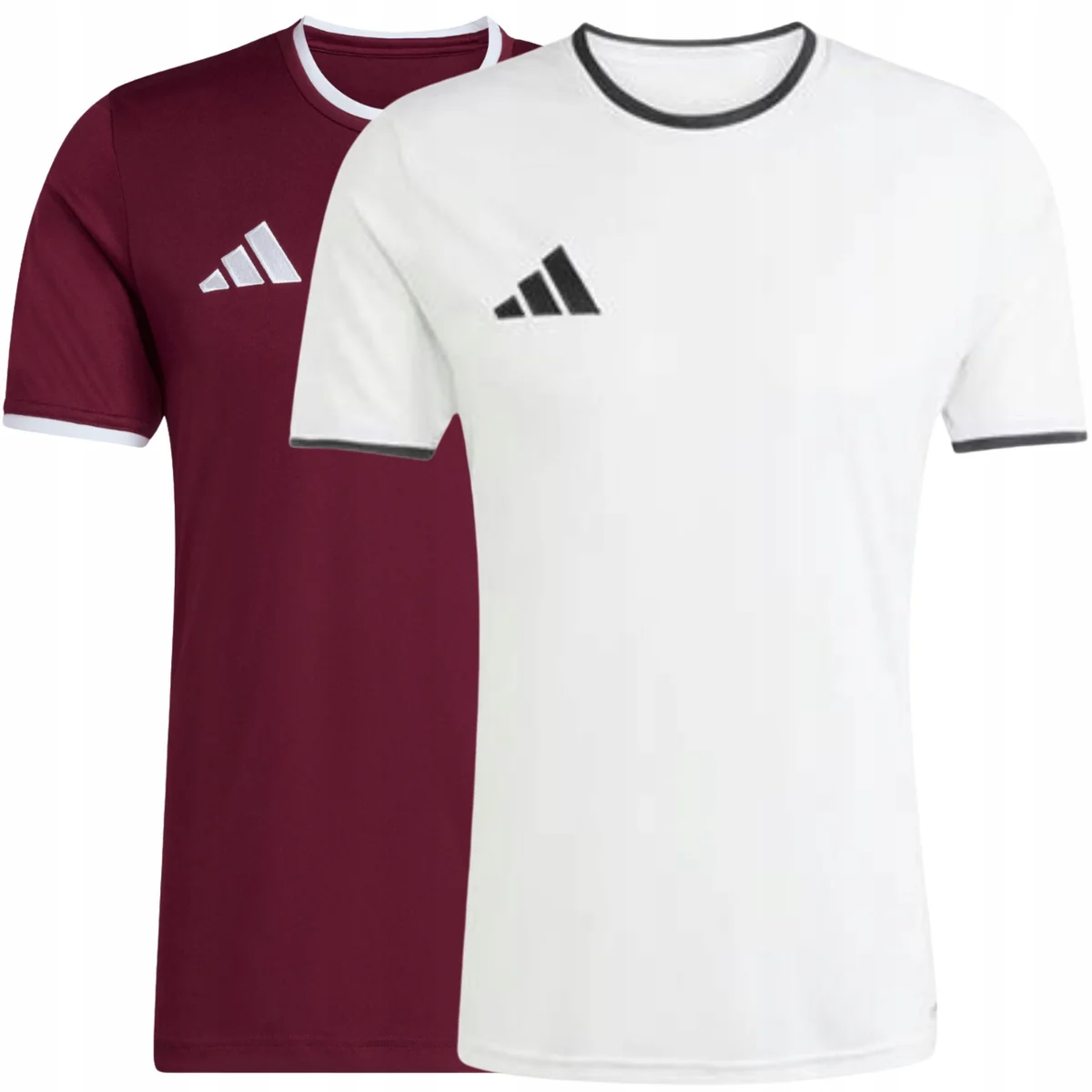 Adidas Zestaw Męski Komplet Koszulka Biała + Bordowa T-shirt r. L