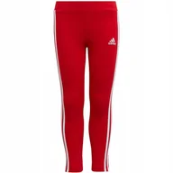 Legginsy - Legginsy dla dzieci adidas Essentials 3-Stripes czerwone HF1898 104cm - miniaturka - grafika 1