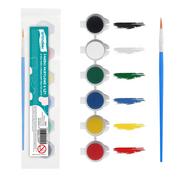 Farby i media malarskie - Farby akrylowe zestaw farb akrylowych 6 szt. farbki do malowania 6x3 ml + pędzelek - miniaturka - grafika 1