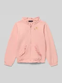 Swetry dla dziewczynek - bluza rozpinana z falbanami - miniaturka - grafika 1