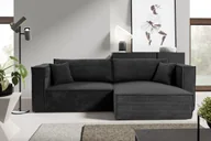 Narożniki - sofa4you Narożnik z funkcją spania "Monkey", czarny - miniaturka - grafika 1
