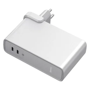 Baseus GaN power bank 10000 mAh ładowarka sieciowa PPS 45 W 2x USB Typ C Quick Charge 3.0 Power Delivery (azotek galu) + kabel USB Typ C 1 m biały (PPNLD-F02) - Ładowarki do telefonów - miniaturka - grafika 3