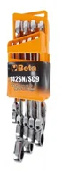 Klucze i nasadki - Beta Tools Zestaw 9 kluczy płasko-oczkowych z grzechotką 142SN/SC9 (1420259) - miniaturka - grafika 1