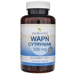 Wapń Cytrynian MEDVERITA 120 kaps - Witaminy i minerały dla sportowców - miniaturka - grafika 1