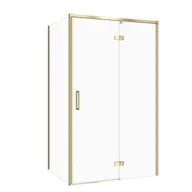 Kabiny prysznicowe - Kabina prysznicowa Cersanit Larga 120x90x195 prostokątna złoty mat transparentne S601-473 - miniaturka - grafika 1