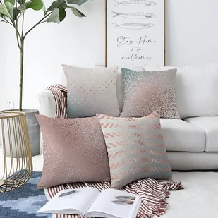 Zestaw 4 poszewek na poduszki Minimalist Cushion Covers Glitters, 55x55 cm - Poszewki na poduszki - miniaturka - grafika 1