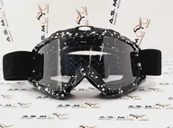 Gogle i okulary motocyklowe - Gogle Motocyklowe Cross Quad Czarno Białe - miniaturka - grafika 1