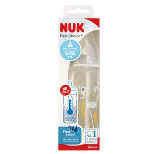 NUK Butelka z wskaźnikiem temp. 300 ml 6-18m First Choice - Butelki dla niemowląt - miniaturka - grafika 1