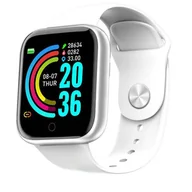 Smartwatch - Smart-tel.pl, Zegarek Smartwatch D20, Srebrno-Biały, Silikonowy - miniaturka - grafika 1