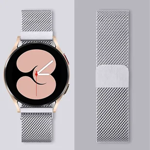 Bransoleta Uniwersalna Alogy Milanese Magnetic Strap Pasek z magnesem do smartwatcha 22mm Srebrny - Akcesoria do smartwatchy - miniaturka - grafika 6