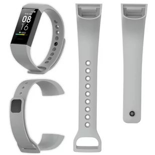 Opaska Pasek Silikonowy Do Xiaomi Mi Band 4C - Szary - Akcesoria do smartwatchy - miniaturka - grafika 1
