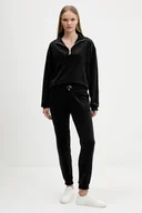 Bluzy damskie - Juicy Couture bluza welurowa damska kolor czarny gładka JCBAS224810 - miniaturka - grafika 1