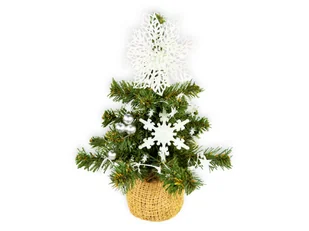 Dekorowana sztuczna choinka z 13 ozdobami TINY 1 w doniczce 25 cm - Choinki - miniaturka - grafika 1