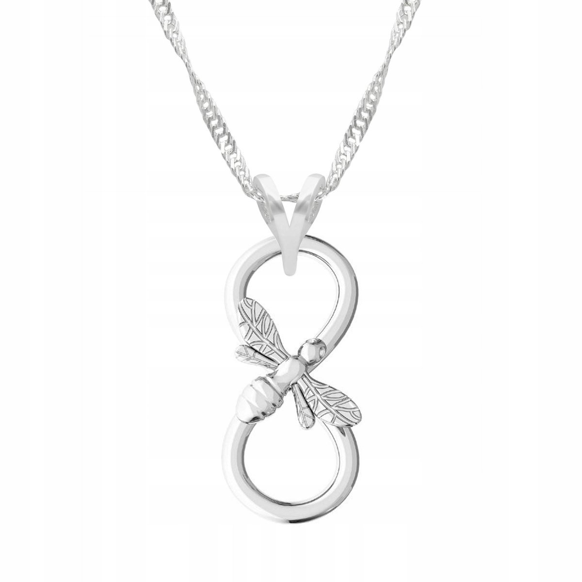 Naszyjnik Srebrny Nieskończoność Infinity Symbol Miłości Love SREBRO 925