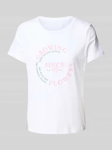 T-shirt o kroju regular fit z czystej bawełny - Koszulki i topy damskie - miniaturka - grafika 1