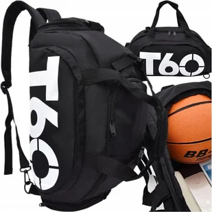 ﻿Torba sportowa Czarna Męska basen siłownia PODRÓŻNA BASEN Mocna Duża Lot XL - Torby sportowe - miniaturka - grafika 1