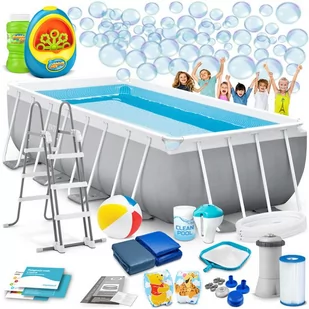 ﻿Basen ogrodowy stelażowy 400 x 200 x 122 cm 18w1 INTEX 26790 + maszynka do - Baseny ogrodowe - miniaturka - grafika 1