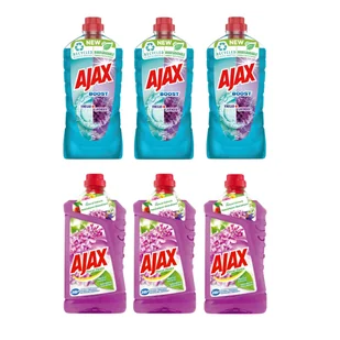 Płyn uniwersalny AJAX Boost + Floral Fiesta 6x 1 l - Środki do kuchni i łazienki - miniaturka - grafika 1