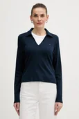 Bluzki damskie - Tommy Hilfiger longsleeve bawełniany kolor granatowy WW0WW47850 - miniaturka - grafika 1