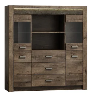 Witryna z szufladami jesion ciemny W2-Z79 - Komody - miniaturka - grafika 1
