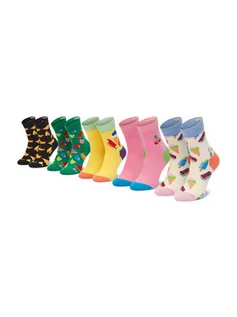Skarpetki dla dzieci - Happy Socks Zestaw 5 par wysokich skarpet dziecięcych XKICF44-0200 Kolorowy - grafika 1