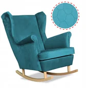 Fotele - Fotel uszak bujany Angelo plaster miodu jas.turkus - miniaturka - grafika 1