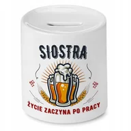 Skarbonki - Skarbonka Dla Siostry na Urodziny Imieniny Prezent z Nadrukiem ze Zdjęciem + Opakowanie na prezent (wzór 04) - miniaturka - grafika 1